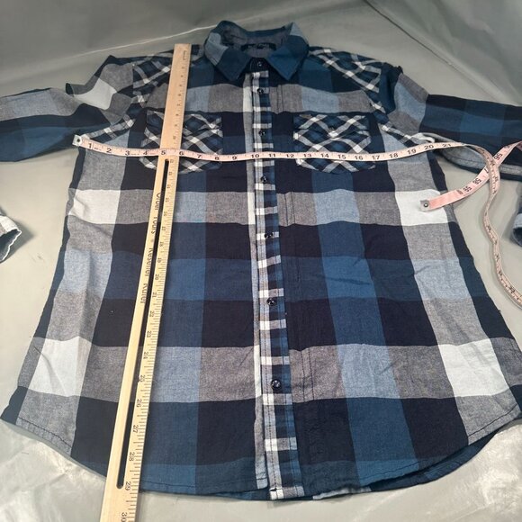 Buffalo David Bitton Pearl Snap Window Pane Shacket Mens Zipper Cowboy Western - Picture 13 of 16